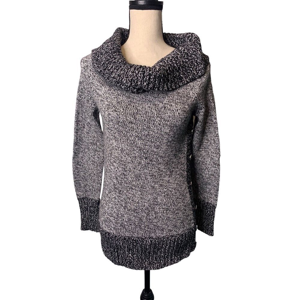 White House Black‎ Market Sweater Medium Wool Blend Pullover Metallic Cowl Neck - Picture 11 of 12